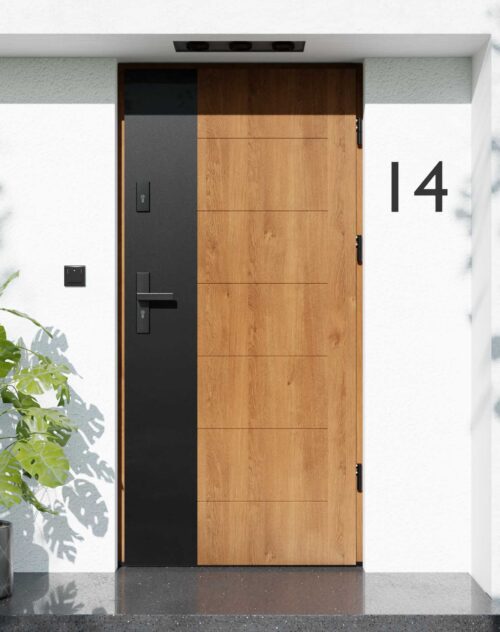 Drzwi zewnętrzne do domu z ościeżnicą aluminiową Libre 02 Noir Matt w systemie Alu