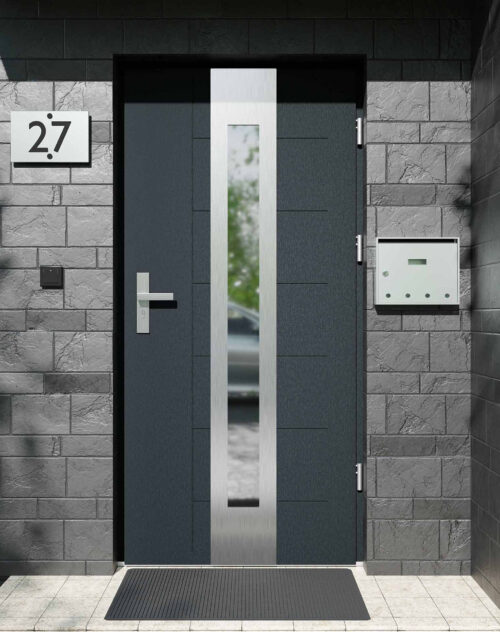 Drzwi zewnętrzne do domu z ościeżnicą aluminiową Libre 05 w systemie Alu extra