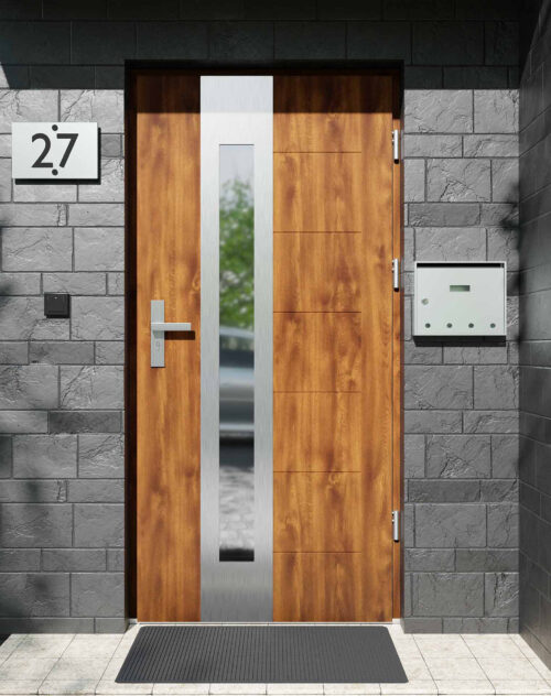 Drzwi zewnętrzne do domu z ościeżnicą aluminiową Libre 05B w systemie Alu extra RC2