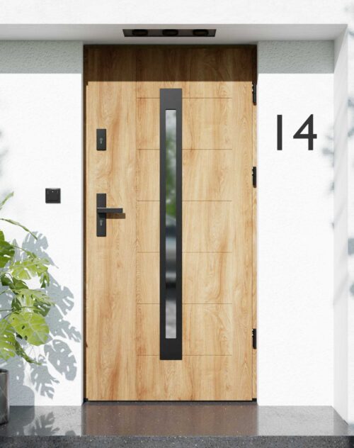 Drzwi zewnętrzne do domu z ościeżnicą aluminiową Libre 11 Noir Matt w systemie Alu