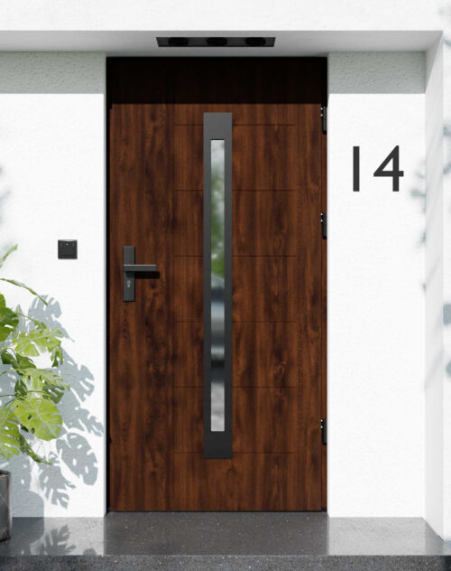 Drzwi zewnętrzne do domu z ościeżnicą aluminiową Libre 11 Noir Matt w systemie Alu extra