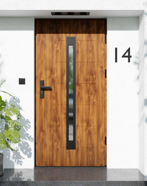 Drzwi zewnętrzne do domu z ościeżnicą aluminiową Libre 11 Noir Matt w systemie Alu extra