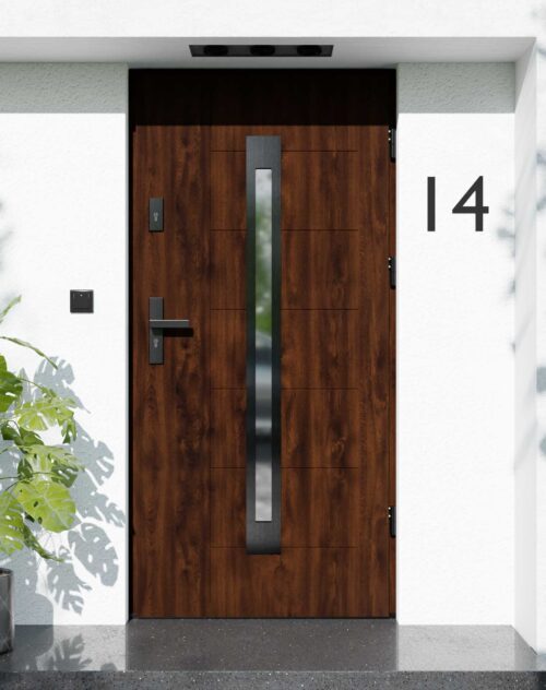 Drzwi zewnętrzne do domu z ościeżnicą aluminiową Libre 11 Noir w systemie Alu