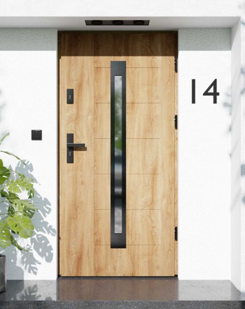 Drzwi zewnętrzne do domu z ościeżnicą aluminiową Libre 11 Noir w systemie Alu