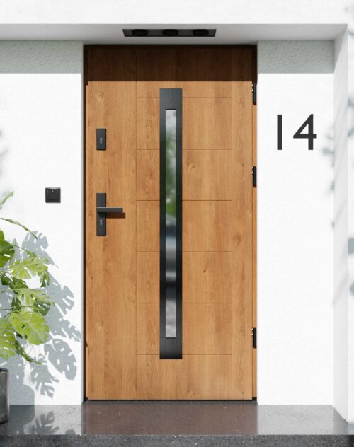 Drzwi zewnętrzne do domu z ościeżnicą aluminiową Libre 11 Noir w systemie Alu