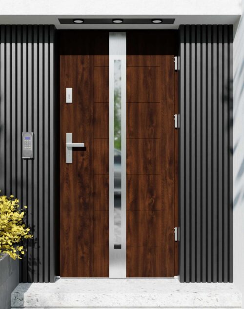 Drzwi zewnętrzne do domu z ościeżnicą aluminiową Libre 12 w systemie Alu