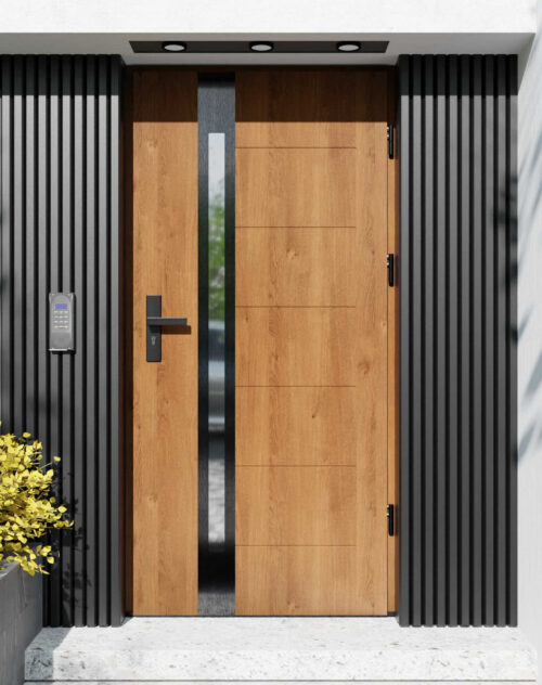 Drzwi zewnętrzne do domu z ościeżnicą aluminiową Libre 12B Noir w systemie Alu extra RC2