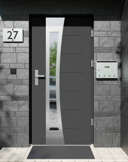 Drzwi zewnętrzne do domu z ościeżnicą aluminiową Libre 17B w systemie Alu extra