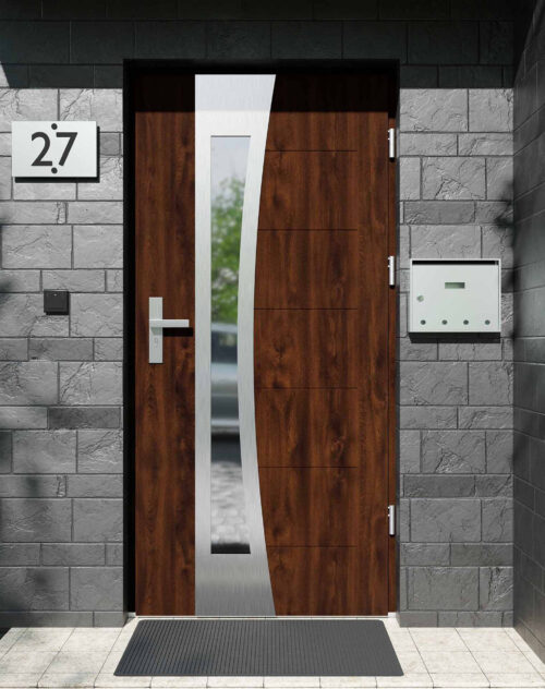 Drzwi zewnętrzne do domu z ościeżnicą aluminiową Libre 17B w systemie Alu extra