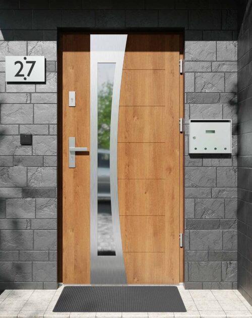 Drzwi zewnętrzne do domu z ościeżnicą aluminiową Libre 17B w systemie Alu