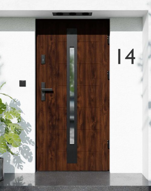 Drzwi zewnętrzne do domu z ościeżnicą aluminiową Libre 31 Noir Matt w systemie Alu
