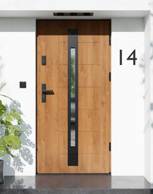 Drzwi zewnętrzne do domu z ościeżnicą aluminiową Libre 31 Noir Matt w systemie Alu