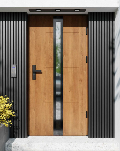 Drzwi zewnętrzne do domu z ościeżnicą aluminiową Libre 32 Noir w systemie Alu extra