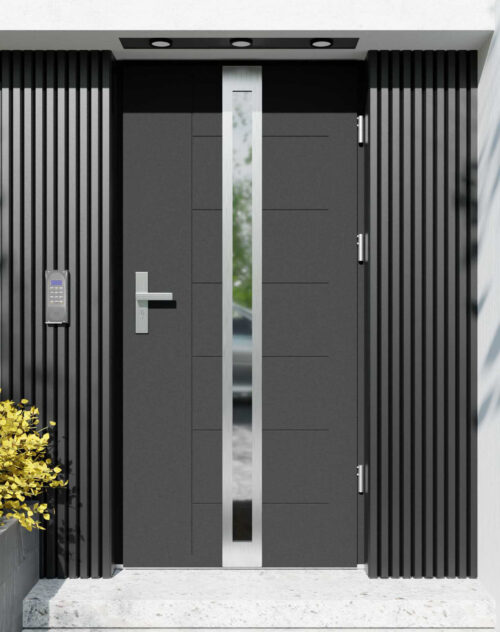 Drzwi zewnętrzne do domu z ościeżnicą aluminiową Libre 32 w systemie Alu extra