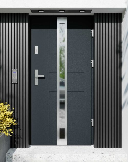 Drzwi zewnętrzne do domu z ościeżnicą aluminiową Libre 32 w systemie Alu