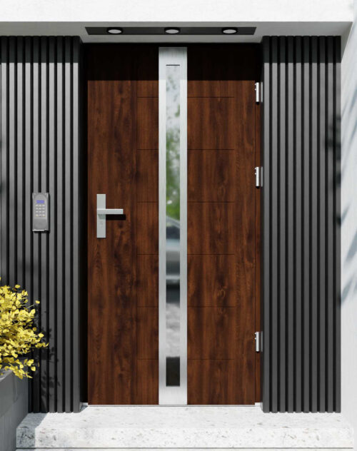 Drzwi zewnętrzne do domu z ościeżnicą aluminiową Libre 32 w systemie Alu extra