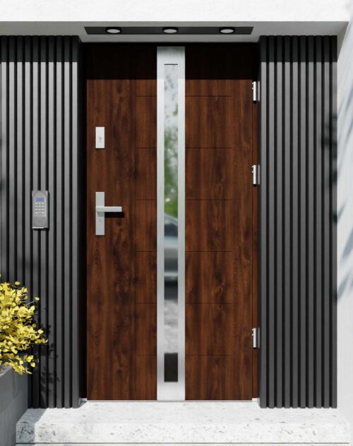 Drzwi zewnętrzne do domu z ościeżnicą aluminiową Libre 32 w systemie Alu
