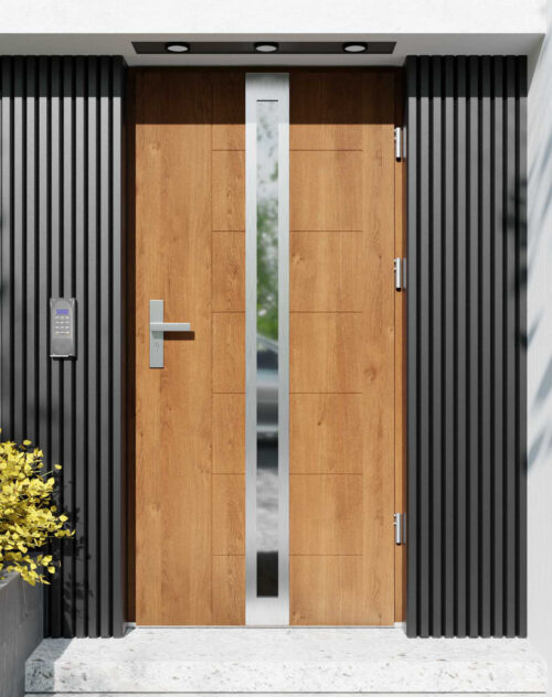 Drzwi zewnętrzne do domu z ościeżnicą aluminiową Libre 32 w systemie Alu extra