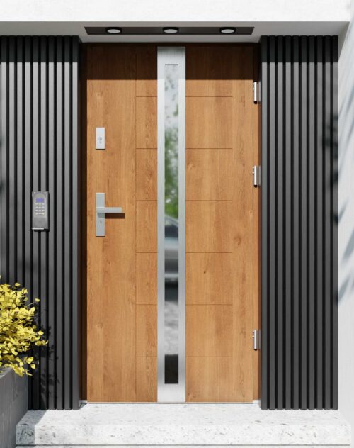 Drzwi zewnętrzne do domu z ościeżnicą aluminiową Libre 32 w systemie Alu