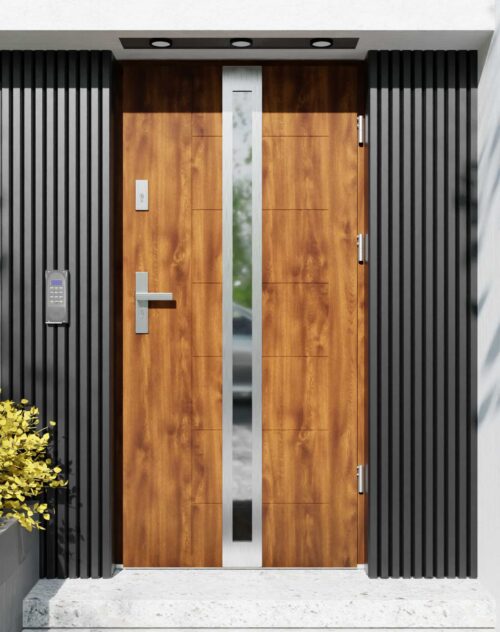 Drzwi zewnętrzne do domu z ościeżnicą aluminiową Libre 32 w systemie Alu