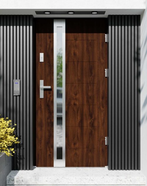 Drzwi zewnętrzne do domu z ościeżnicą aluminiową Libre 32B w systemie Alu