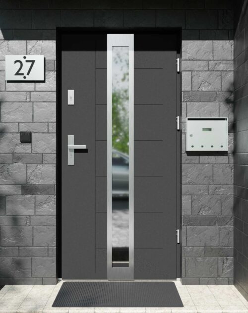 Drzwi zewnętrzne do domu z ościeżnicą aluminiową Libre 33 w systemie Alu