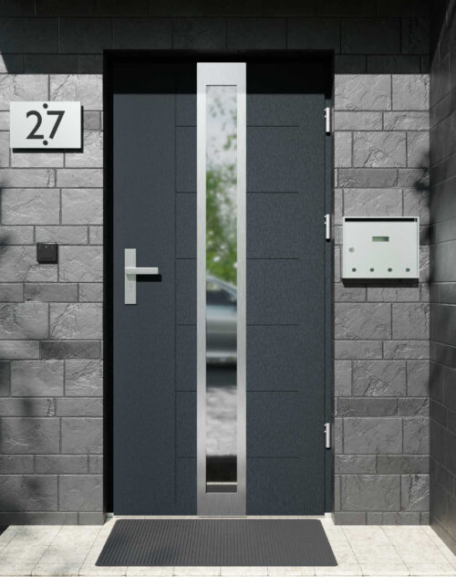 Drzwi zewnętrzne do domu z ościeżnicą drewnianą Libre 33 w systemie Wood extra