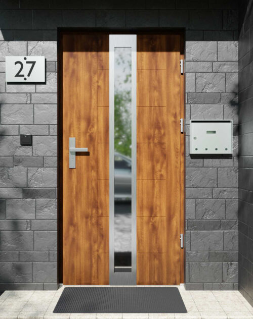 Drzwi zewnętrzne do domu z ościeżnicą drewnianą Libre 33 w systemie Wood extra
