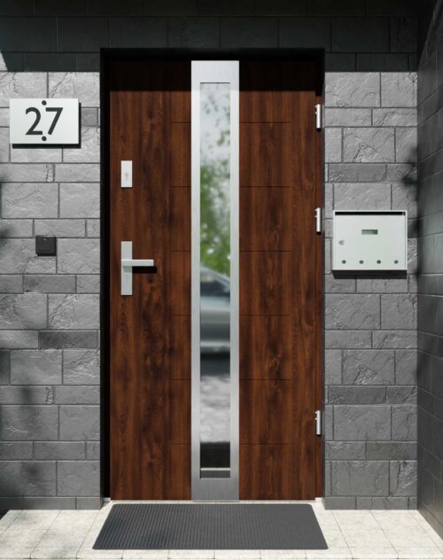 Drzwi zewnętrzne do domu z ościeżnicą aluminiową Libre 33 w systemie Alu