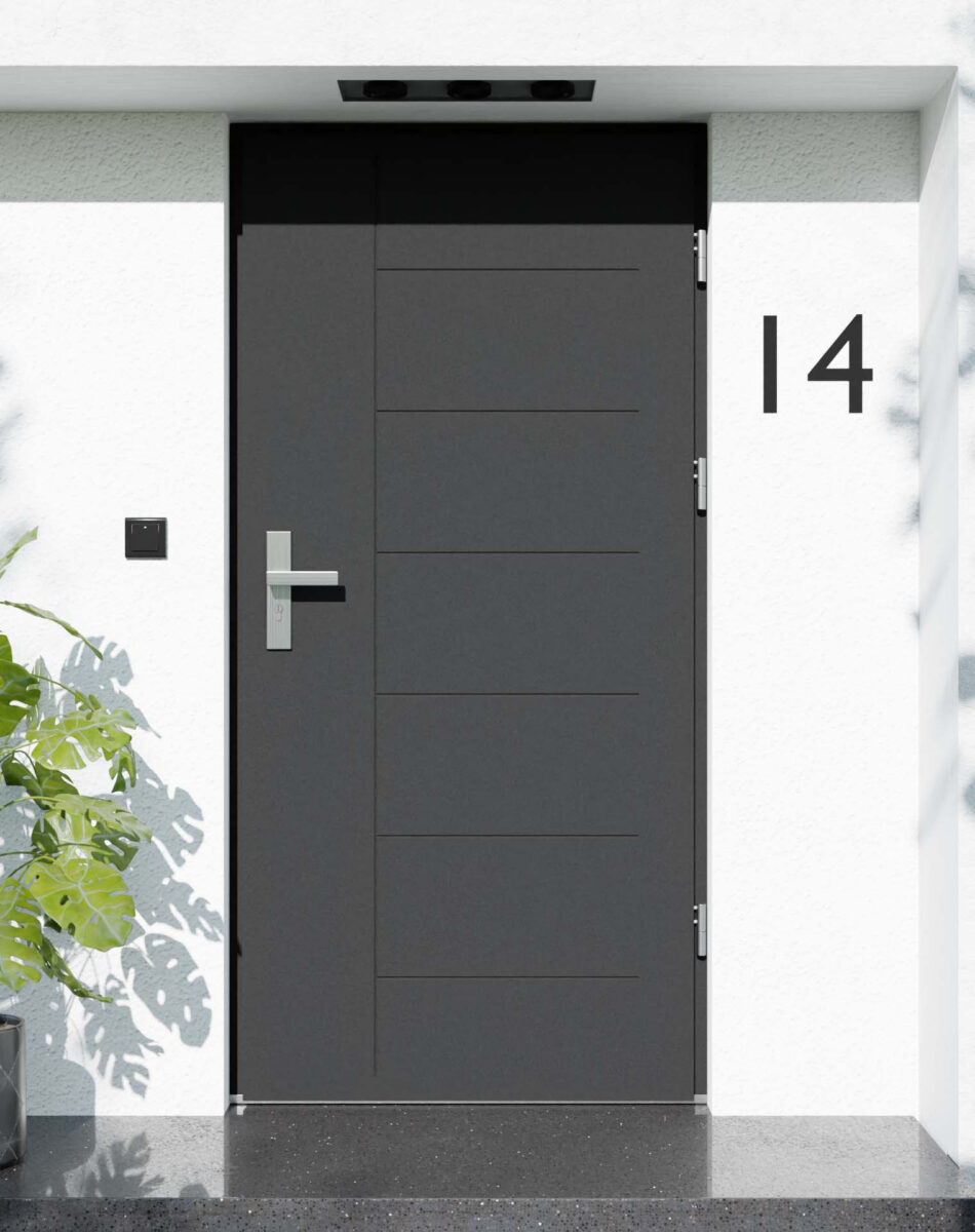 Drzwi zewnętrzne do domu z ościeżnicą aluminiową Libre 01 w systemie Alu extra