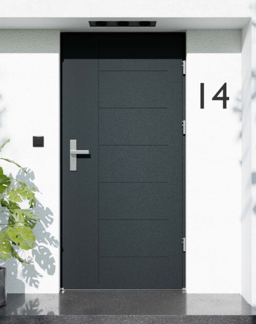Drzwi zewnętrzne do domu z ościeżnicą aluminiową Libre 01 w systemie Alu extra