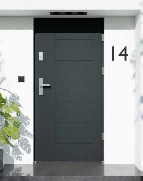 Drzwi zewnętrzne do domu z ościeżnicą aluminiową Libre 01 w systemie Alu