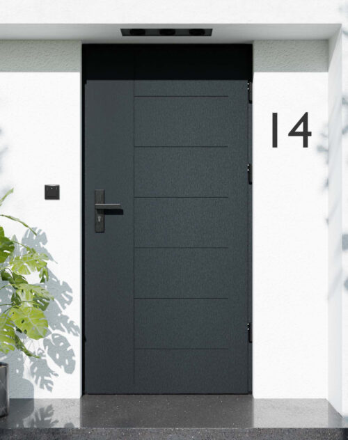 Drzwi zewnętrzne do domu z ościeżnicą aluminiową Libre 01 w systemie Alu extra