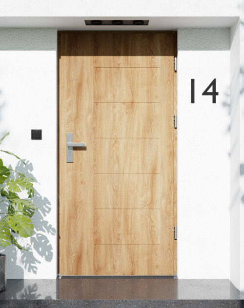 Drzwi zewnętrzne do domu z ościeżnicą aluminiową Libre 01 w systemie Alu extra