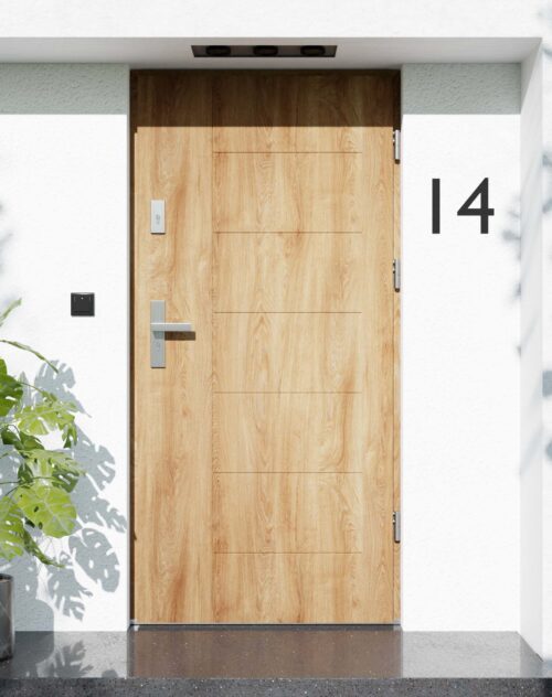 Drzwi zewnętrzne do domu z ościeżnicą aluminiową Libre 01 w systemie Alu