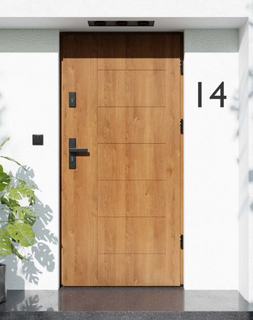 Drzwi zewnętrzne do domu z ościeżnicą aluminiową Libre 01 w systemie Alu