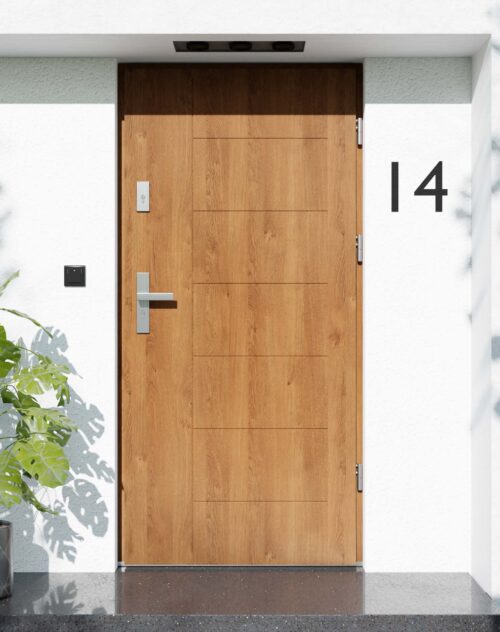 Drzwi zewnętrzne do domu z ościeżnicą aluminiową Libre 01 w systemie Alu