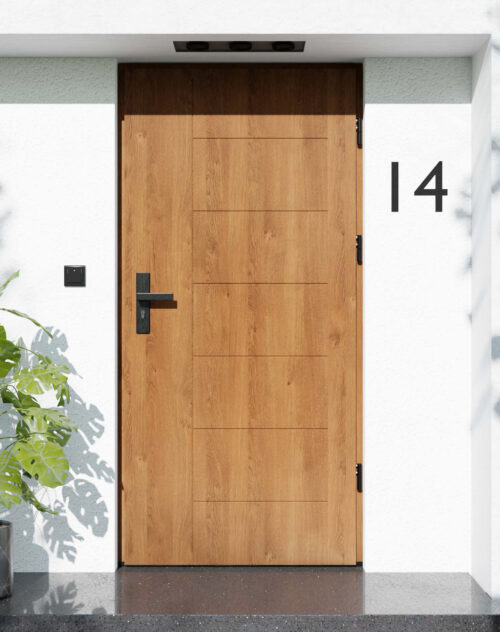 Drzwi zewnętrzne do domu z ościeżnicą aluminiową Libre 01 w systemie Alu extra