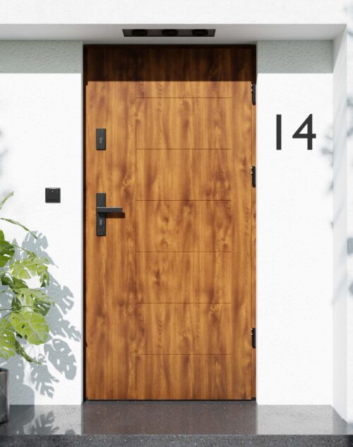 Drzwi zewnętrzne do domu z ościeżnicą aluminiową Libre 01 w systemie Alu