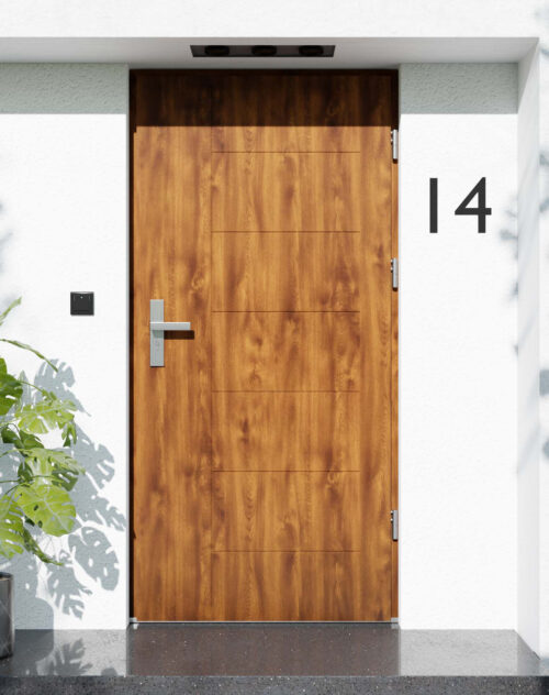 Drzwi zewnętrzne do domu z ościeżnicą aluminiową Libre 01 w systemie Alu extra