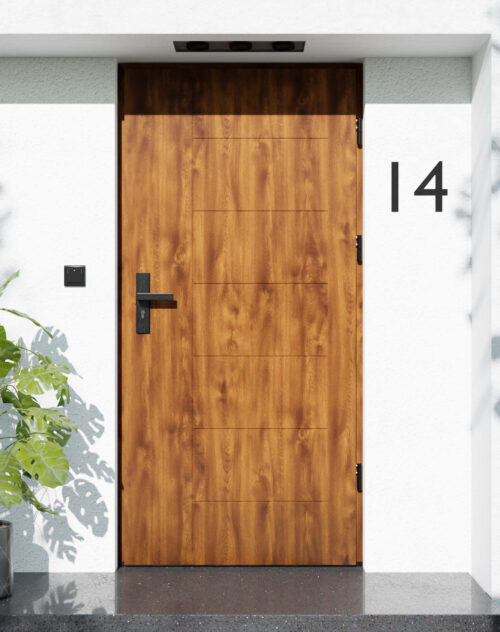 Drzwi zewnętrzne do domu z ościeżnicą aluminiową Libre 01 w systemie Alu extra