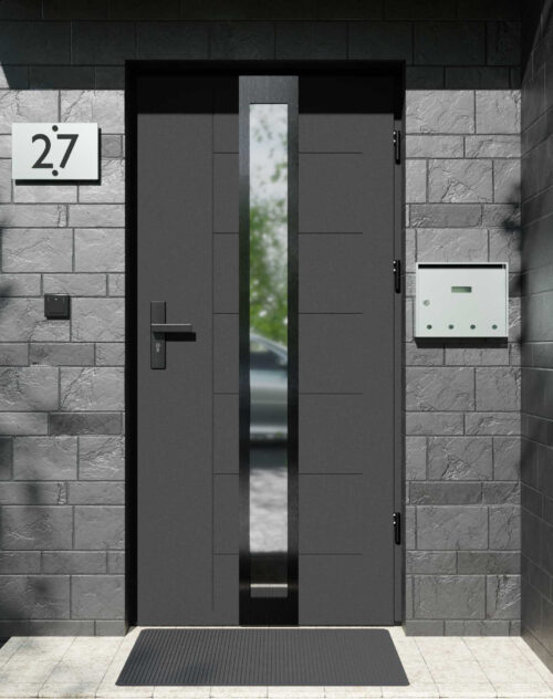 Drzwi zewnętrzne do domu z ościeżnicą aluminiową Libre 33 Noir w systemie Alu extra