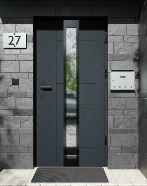 Drzwi zewnętrzne do domu z ościeżnicą aluminiową Libre 33 Noir w systemie Alu extra