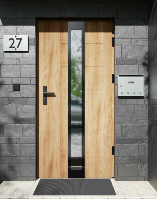 Drzwi zewnętrzne do domu z ościeżnicą aluminiową Libre 33 Noir w systemie Alu extra