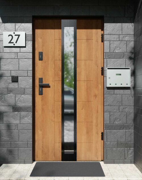 Drzwi zewnętrzne do domu z ościeżnicą aluminiową Libre 33 Noir w systemie Alu
