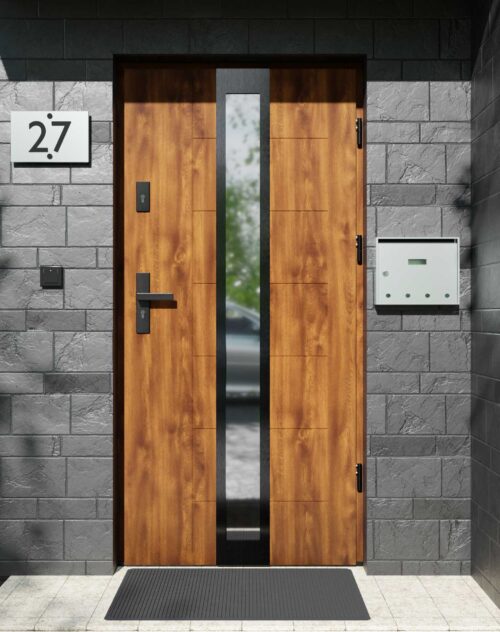 Drzwi zewnętrzne do domu z ościeżnicą aluminiową Libre 33 Noir w systemie Alu