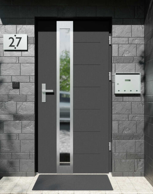 Drzwi zewnętrzne do domu z ościeżnicą aluminiową Libre 33B w systemie Alu extra