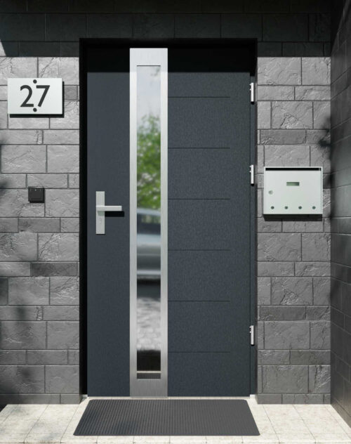 Drzwi zewnętrzne do domu z ościeżnicą aluminiową Libre 33B w systemie Alu extra