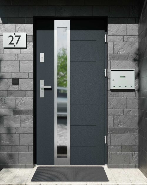 Drzwi zewnętrzne do domu z ościeżnicą aluminiową Libre 33B w systemie Alu
