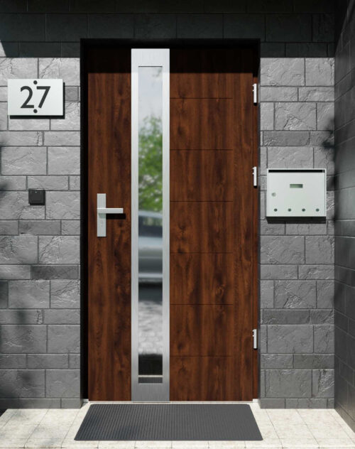 Drzwi zewnętrzne do domu z ościeżnicą aluminiową Libre 33B w systemie Alu extra